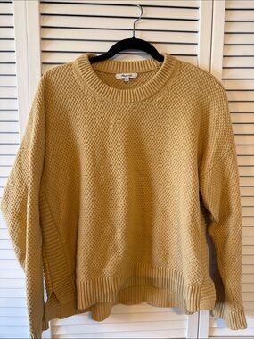 Madewell Women's Golden Yellow Textured Crewneck Sweater